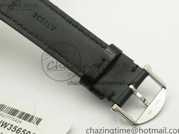 MIROTIME 0309 Portofino Automatic SS FKF 1:1 Best Edition White Dial RG Markers on Black Leather Strap A Stretchable 7141